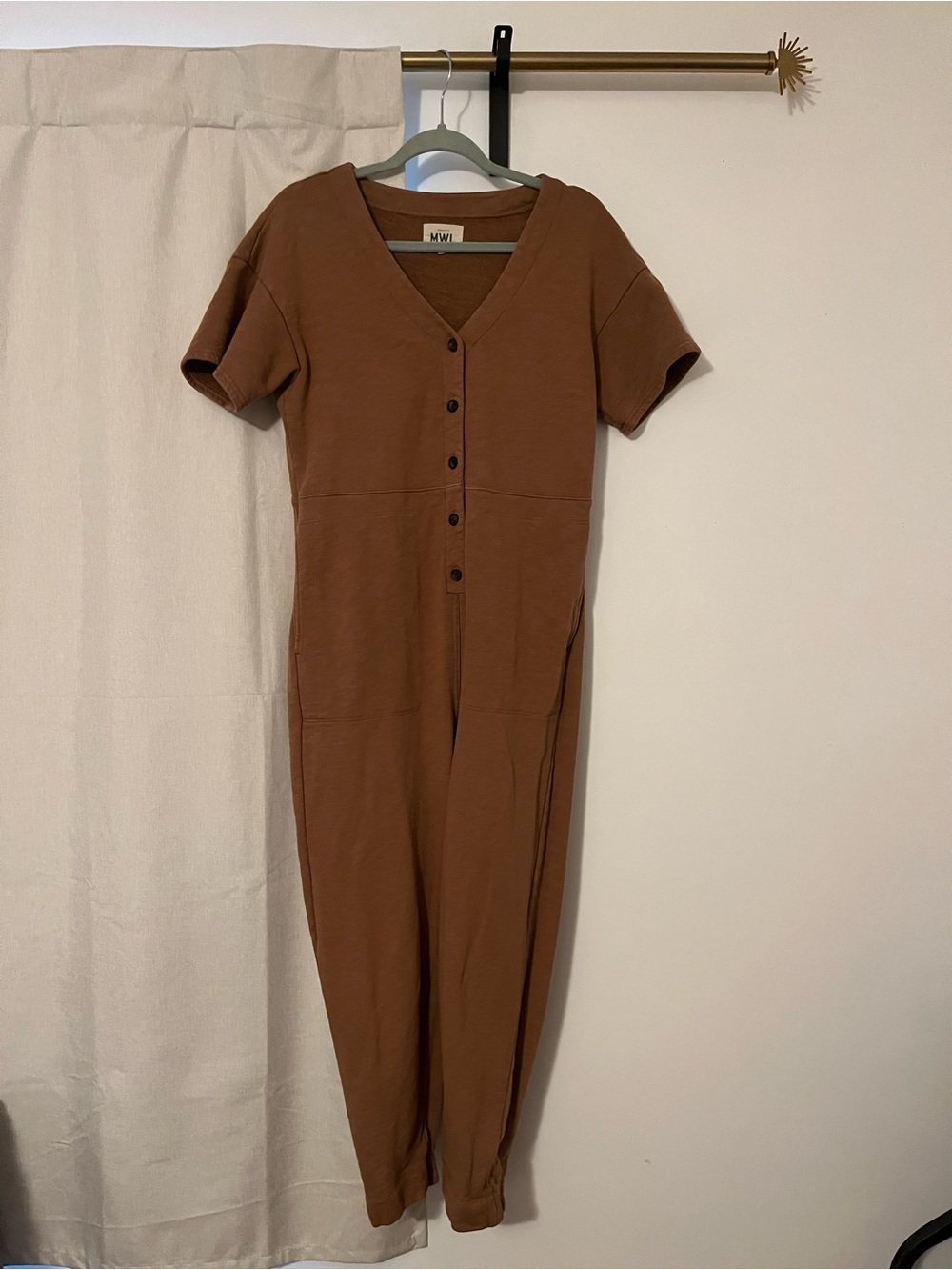 Madewell MWL Rust-Brown Knit jumpsuit